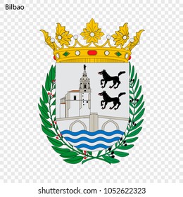 Emblem of Bilbao. City of Spain. Vector illustration