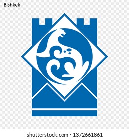 Emblem of Bishkek City. Vector illustration