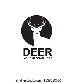 emblem of black deer isolated on white background