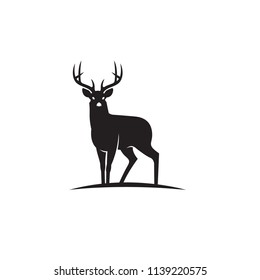 emblem of black deer isolated on white background