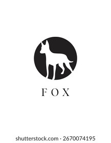 Emblem schwarzer Fuchs Logo Vektor, Emblem Fuchs Tier Logo Design	
