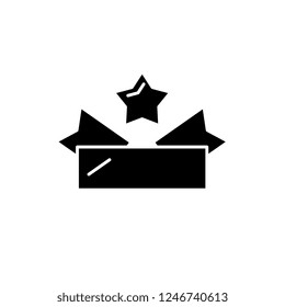 Emblem black icon, vector sign on isolated background. Emblem concept symbol, illustration 