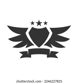 emblem blank wing shield ribbon logo template Icon Illustration Brand Identity