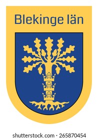 Emblem of Blekinge lan, Sweden. Useful for sticker or magnet