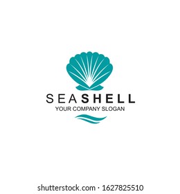 emblema de la concha azul aislada en fondo blanco