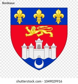 Emblem of Bordeaux. City of France. Vector illustration