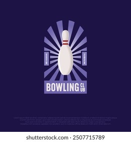 emblem bowling pin logo design. illustration template of bowling club vector icon