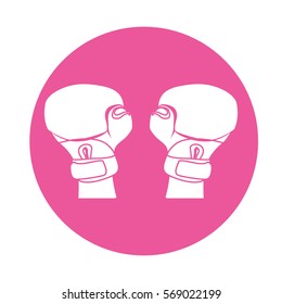 emblem boxing gloves icon image, vector illustration design