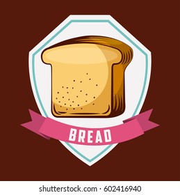 emblem with bread icon. colorful design. vector illustration