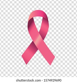 Emblem of breast cancer. Image of the pink bow. Editable vector.