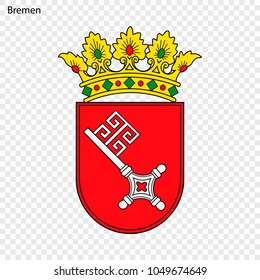 Emblem of Bremen. City of Germany. Vector illustration