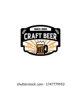 Emblem Brewery Beer Craft Logo Design TEmplate Vector