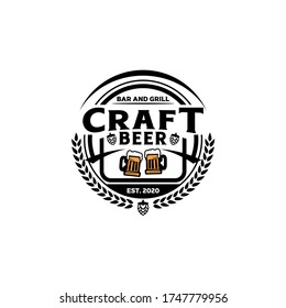 Emblem Brewery Beer Craft Logo Design TEmplate Vector