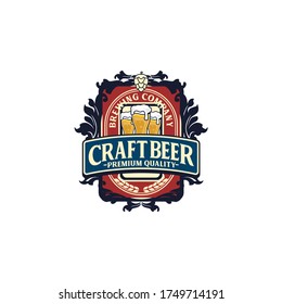 Emblem Brewery Beer Craft Logo Design Stock Vector (Royalty Free ...