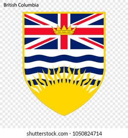 Emblem of British Columbia, province of Canada. Vector illustration