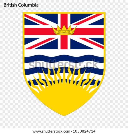 Emblem of British Columbia, province of Canada. Vector illustration