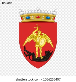 Emblem of Brussels. City of Belgium. Vector illustration