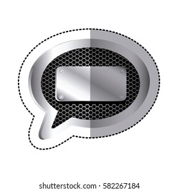 emblem bubble with plaque icon image, vector illustration