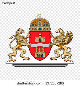 Emblem of Budapest City. Vector illustration