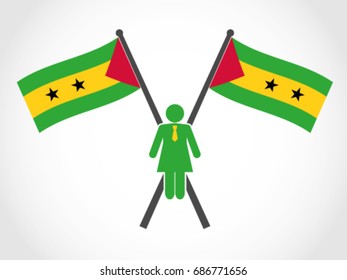 São Tomé and Príncipe Emblem Businesswoman