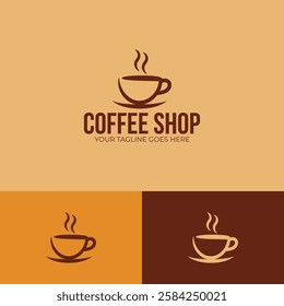 Emblem cafe vector logo design template