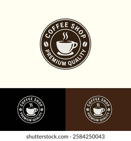 Emblem cafe vector logo design template