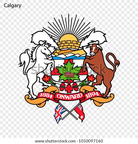 Emblem of Calgary. City of Canada. Vector illustration