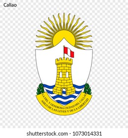 Emblem of Callao. City of Peru. Vector illustration