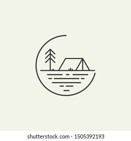 emblem campsite logo - illustration vector symbol