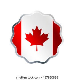 Emblem of Canadian flag. Vector illustration. 