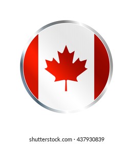 Emblem of Canadian flag. Vector illustration. 
