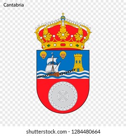 Emblem of Cantabria, province of Spain. Vector illustration