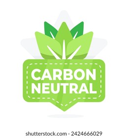 Emblem for carbon neutrality with a leaf pattern, representing commitment to reducing carbon footprint