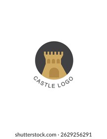Emblem castle logo design, Creative shield castle logo design template
