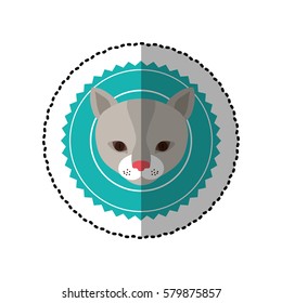 emblem cat hunter city icon, vector illustration image