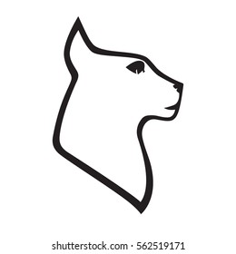 Emblem of cat, as a logo or mascot. Stylized vector image.