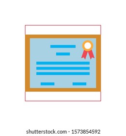 emblem certificate flat style icon vector illustration design