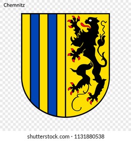 Emblem of Chemnitz. City of Germany. Vector illustration