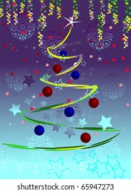 The emblem of Christmas tree. Holiday Cards. Abstraction.