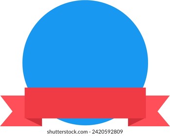 Emblem circle with ribbon text placeholder. Vector image template.
