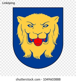 Emblem of Linköping. City of Sweden. Vector illustration