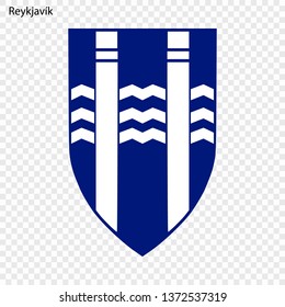 Emblem of Reykjavík City. Vector illustration