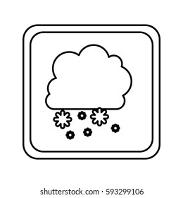 emblem cloud snowing icon, vector illustraction design