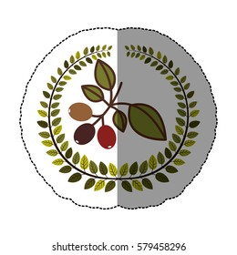 emblem coffee tree icon design, vector illustration image