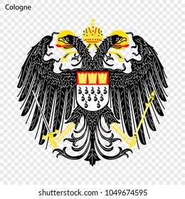 Emblem of Cologne. City of Germany. Vector illustration