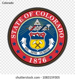 Emblem of Colorado, state of USA. Vector illustration