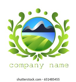 Emblem of the company. Nature logo. Vector illustration. 