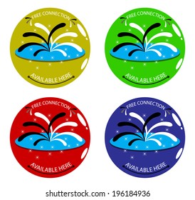 Emblem of connection service. vector / illustration