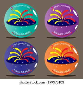 Emblem of connection service. vector / illustration