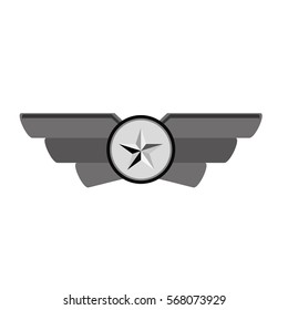 Emblem contour showing military rank, image vector illustration